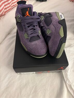 Jordan Purple Suede Sneakers with Olive and Orange Details